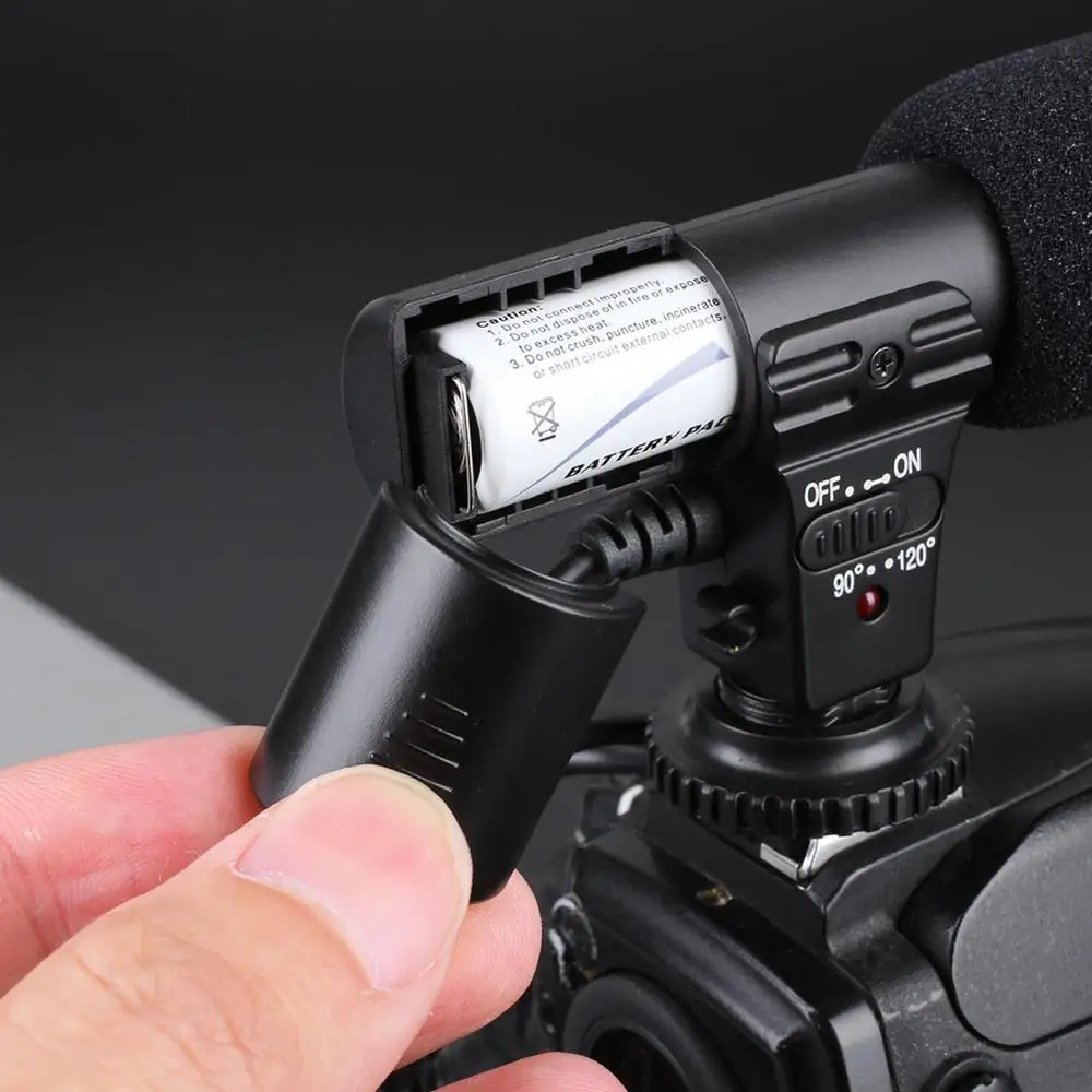 Portable Pro On-Camera Video Stereo Recording Microphone for DSLR Camcorder Camera 3.5mm Jack