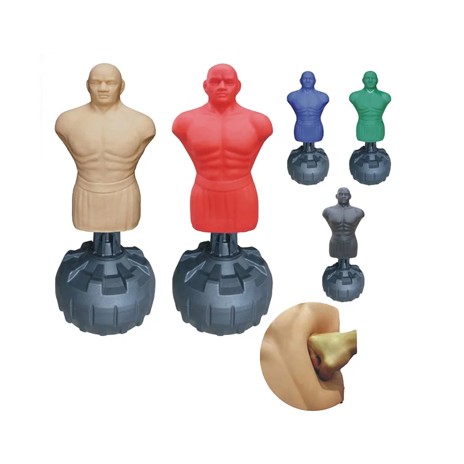 

Amazon Hot Sale silicone punch bag man body free standing bob boxing human dummy man, Black, red, blue, green, flesh color