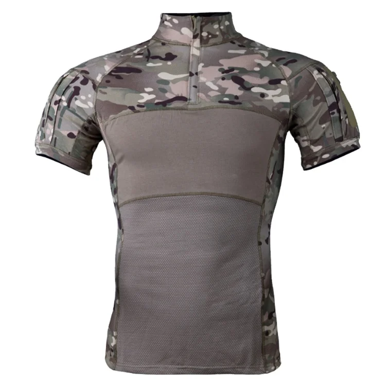 

Spring Summer frogsuit men outdoor military training tactical short-sleeved camouflage suit and breathable tactical t-shirt
