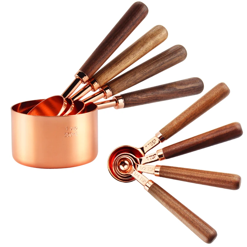 

Measuring Cups and Spoons Set Rose Gold Copper Measuring Cups And Spoons Set Stainless Steel