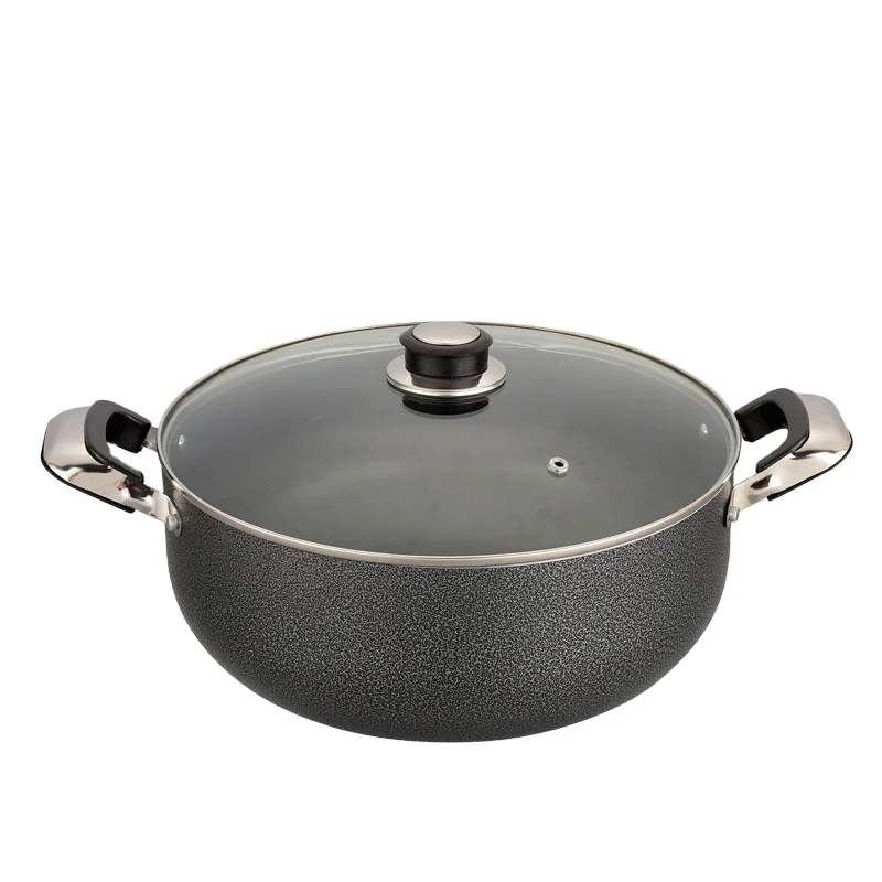 

Cooking Pot 10pcs Diecst Aluminum Nonstick Marble Coating Granite Frying Fried Pan, Black