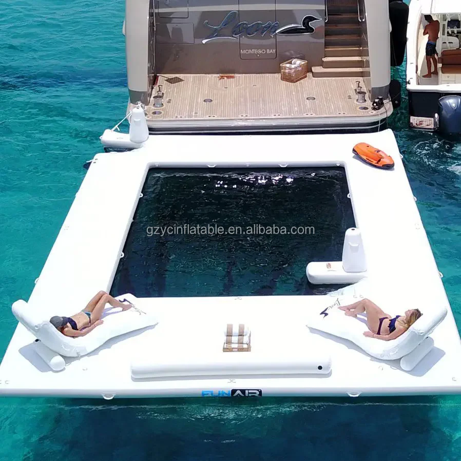 

YC  DWF floating swimming sea pool white inflatable pool for yacht