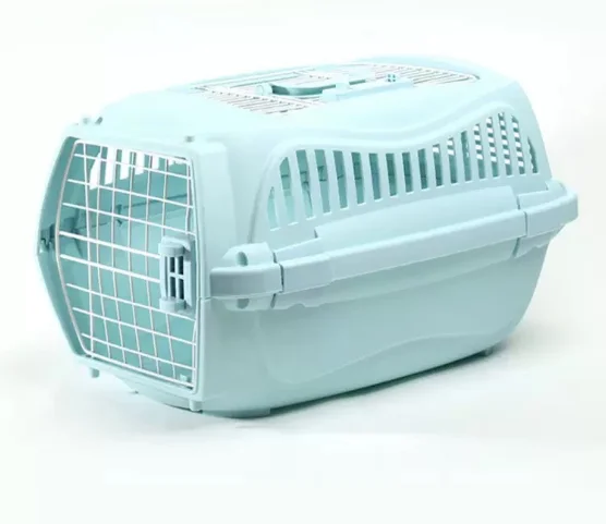 

Portable pet dog cat carrier cage with window door