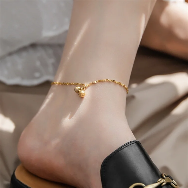 

Wholesale Titanium Steel BallAnklets For Women 18k Gold Fashion Waterproof Non Tarnish Anklets Bracelet