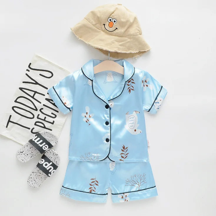 Verano Bebe Suave Saten Lindo Pijamas De Los Ninos De Manga Corta Homewear Buy Lindo Nino Pijamas De Pijama Corto Conjuntos De Ropa De Noche Para Ninos Product On Alibaba Com