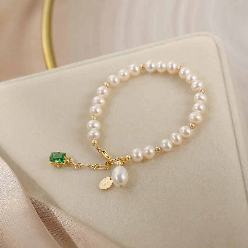 

Adjustable 14 k gold plated bracelet fresh water pearl bracelet for women Elegant Pearl Handmade Jewelry Bracelet ladies gift, Gold color