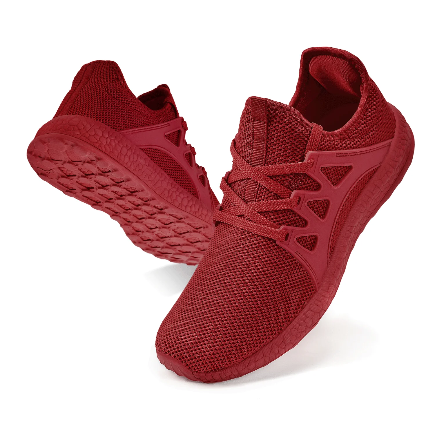 

ZOCAVIA Unisex Women's Men's Shoes Non-slip Sneakers Ultralight Running Breathable Outdoor Sports Shoes Free shipping red