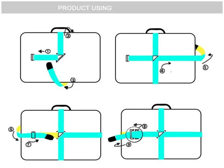 jieli 定制可调节行李皮带带扣安全