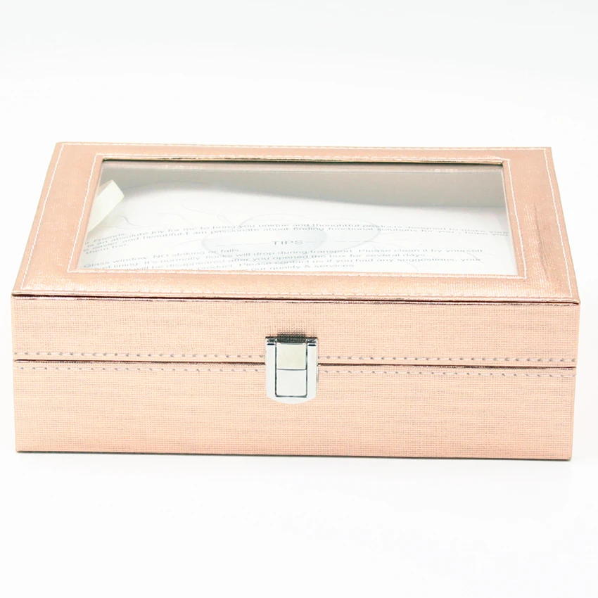 

Beautiful decoration paper watch box with 10 slots for mens womens gift watches packing storage wholesale, Golden & silvery & pink