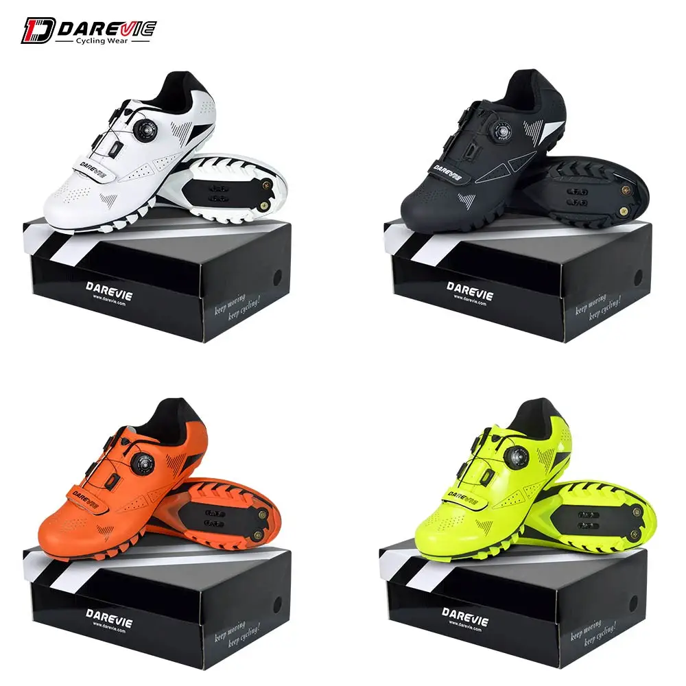 

Dropshipping Products 2021 Darevie wholesale mtb men bike shoes self-locking Shoes SPD cycling shoes zapatos ciclismo, Black white green orange