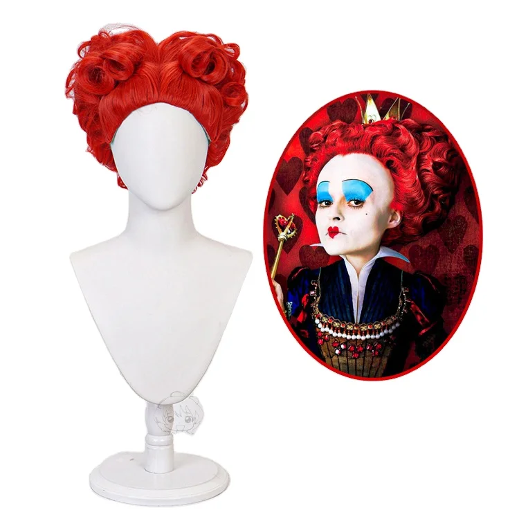 

Funtoninght party supplies Alice in Wonderland cosplay wigs short hair The Red Queen synthetic wigs for cosplay lovers, Pic showed