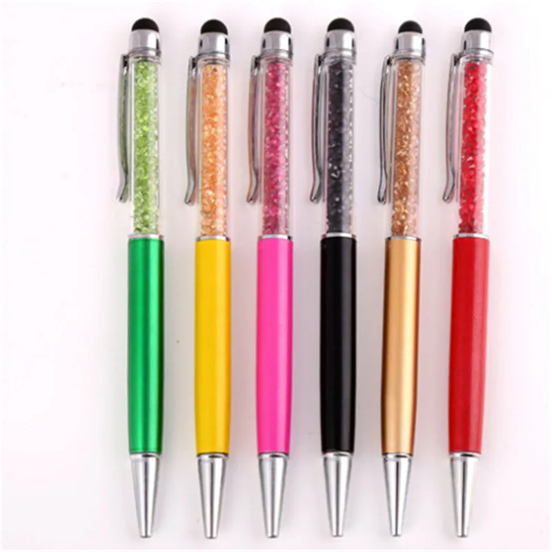 

Cute Crystal pen Diamond ballpoint pens Stationery ballpen 2 in 1 crystal stylus pen, White,black,pink,purple,blue