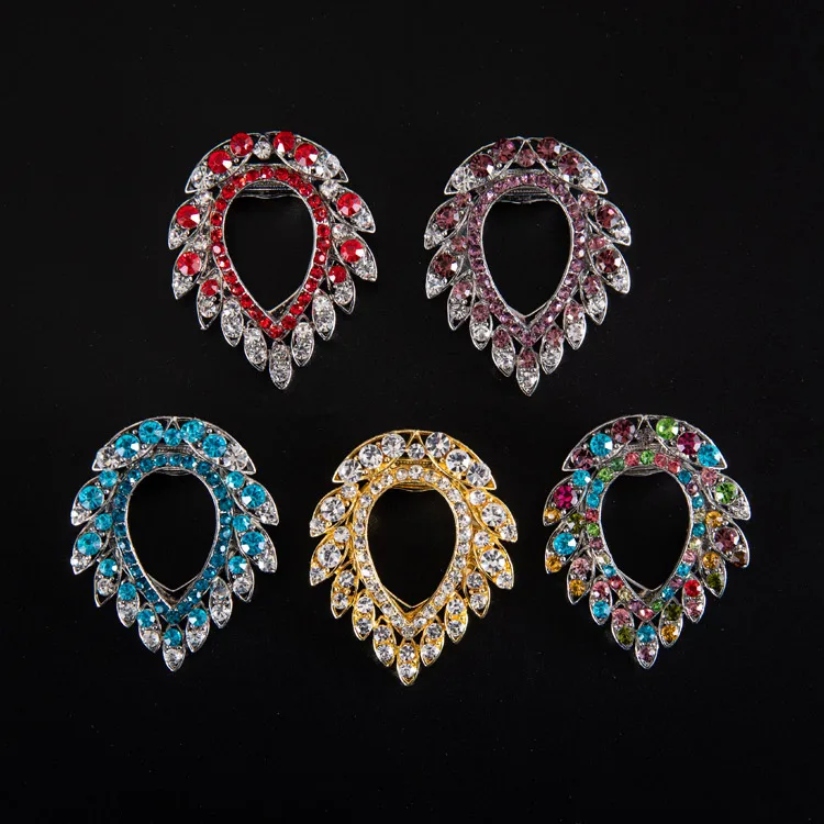 

New design female simple flower scarf clip brooches pin accessories for party