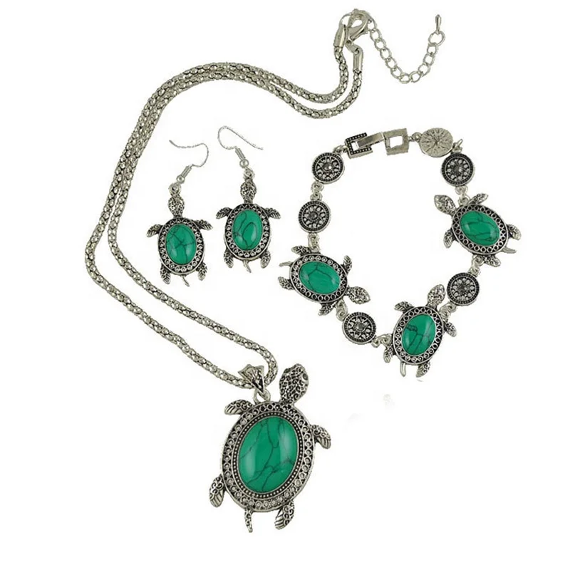 

women fashion turquoise turtle animal silver wedding bridal jewelry set, Various;as your choice