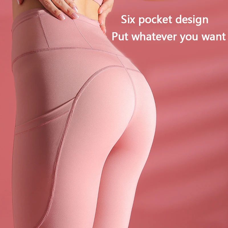 
Women High Quality Fitness High Waist Tights Sport Seamless Leggings with pocket 