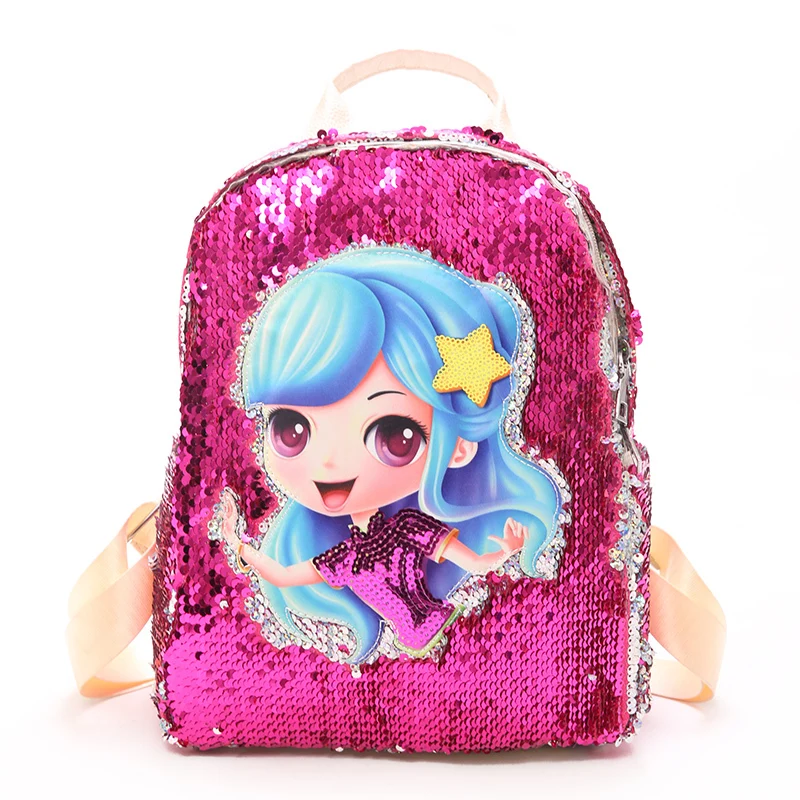 

2020 Sequins LED Backpack Youth Teenager Girls Magic Kids School sequins Backpack, Pink,or custom