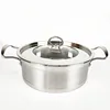 Wholesale Metal Kitchenware Stainless steel Cooking Pot 3-layer Capsuled Bottom Inductional Cookware Set
