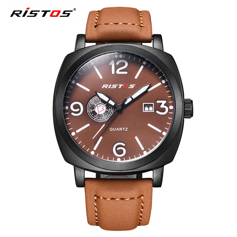 

RISTOS 9336 men watch quartz outdoor waterproof wrist watches custom logo men wrist high quality, 1 colors