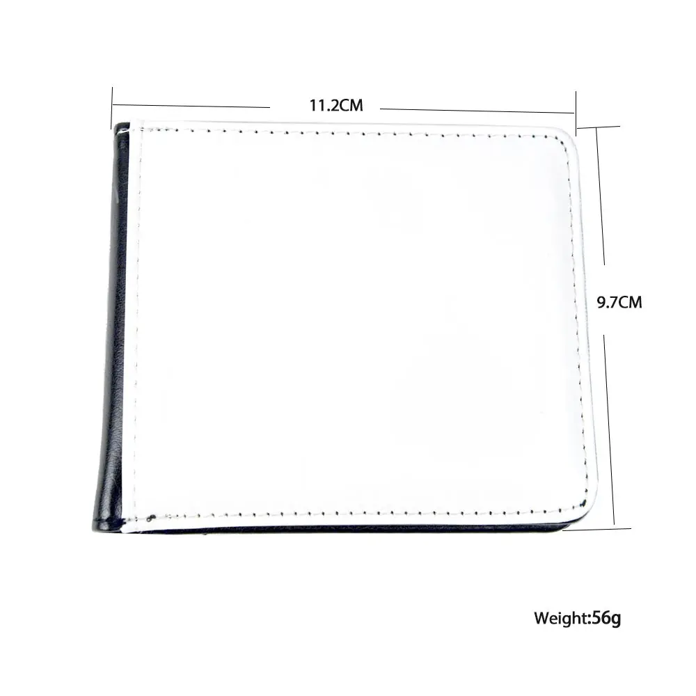 

Amazon Hot Sale Custom Printing Men and Women Purse Sublimation Blanks Fashion Foldable PU Leather Card Wallet, Black