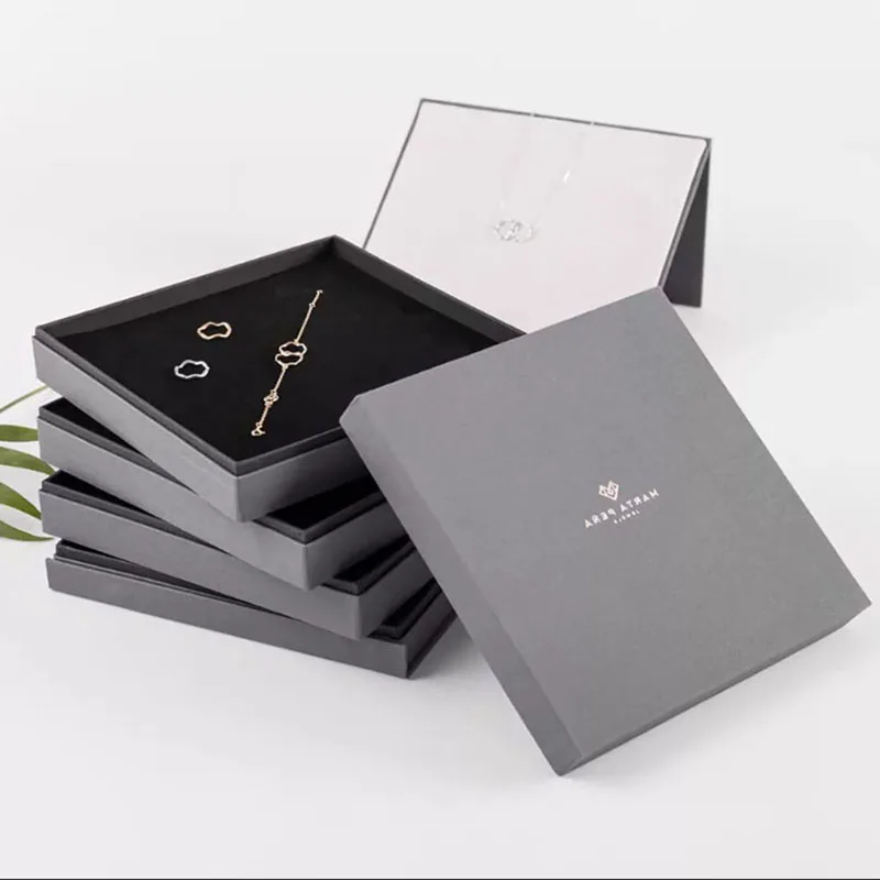 
BK03B Necklace Jewellery Box Custom Luxury Paper Ring Packaging Gift Jewelry Box With Logo Printed 