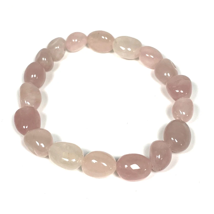 

2021 custom processing natural crystal repair crystal rose quartz elastic beaded bracelet