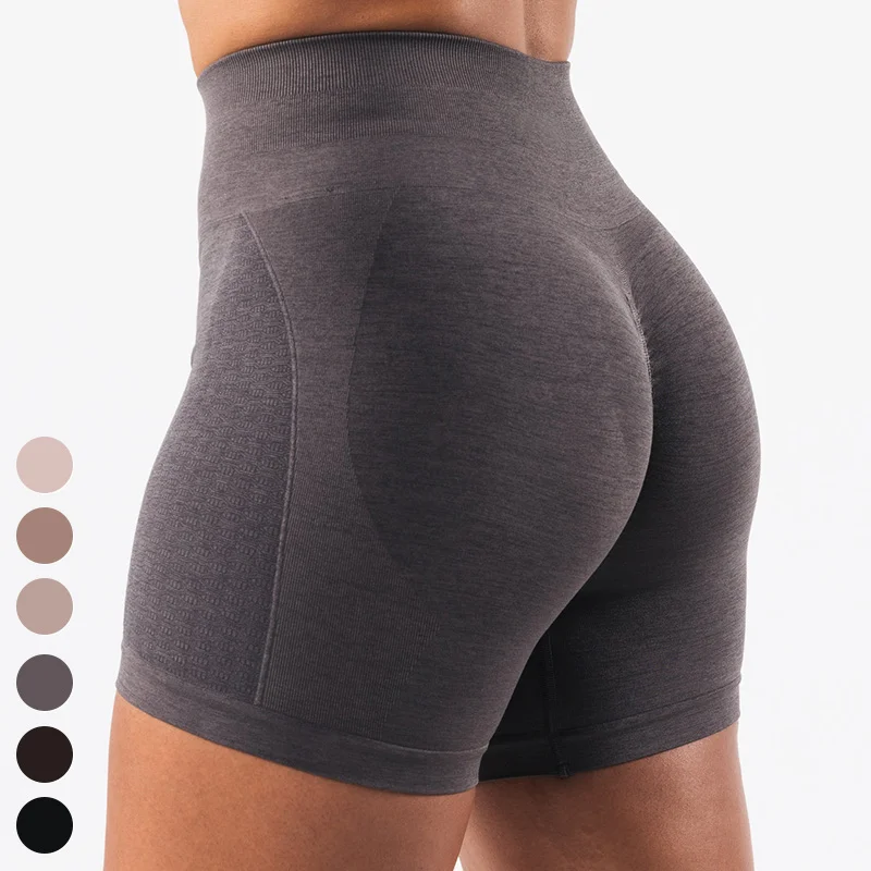 

No Front Seam Running Sports Pants Scrunch Butt Workout Shorts Gym Fitness Leggings High Waist Seamless Yoga Shorts For Women