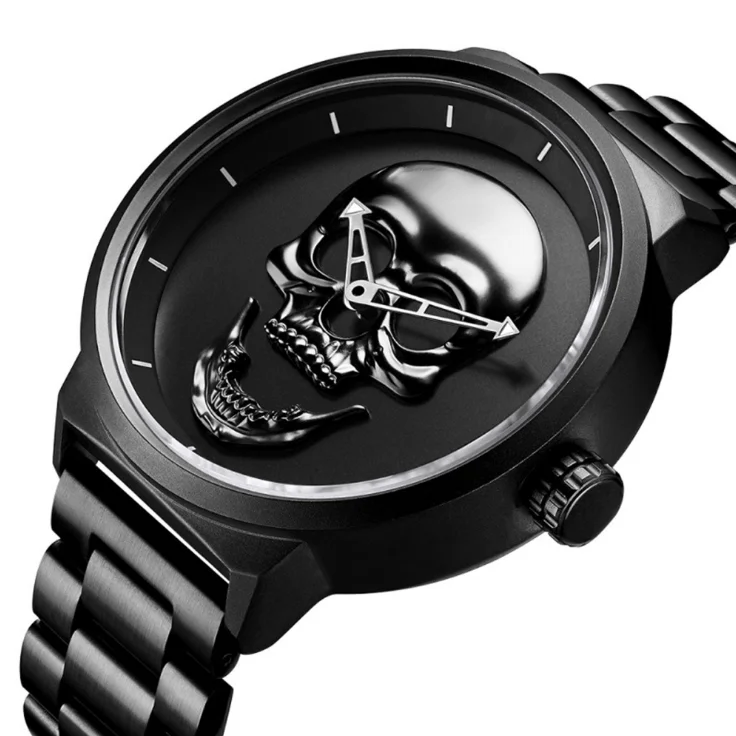 

2020 new men's waterproof business quartz watch fashion versatile simple skull wrist watch, Picture shows