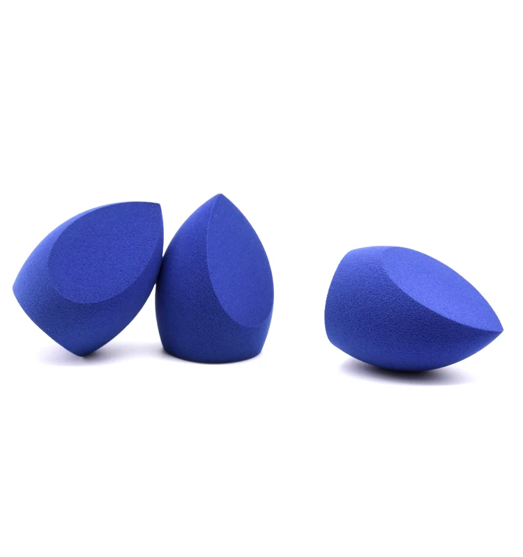 

Custom-made olive-shaped miter-cut two-knife ultra-soft makeup sponge, Customized color