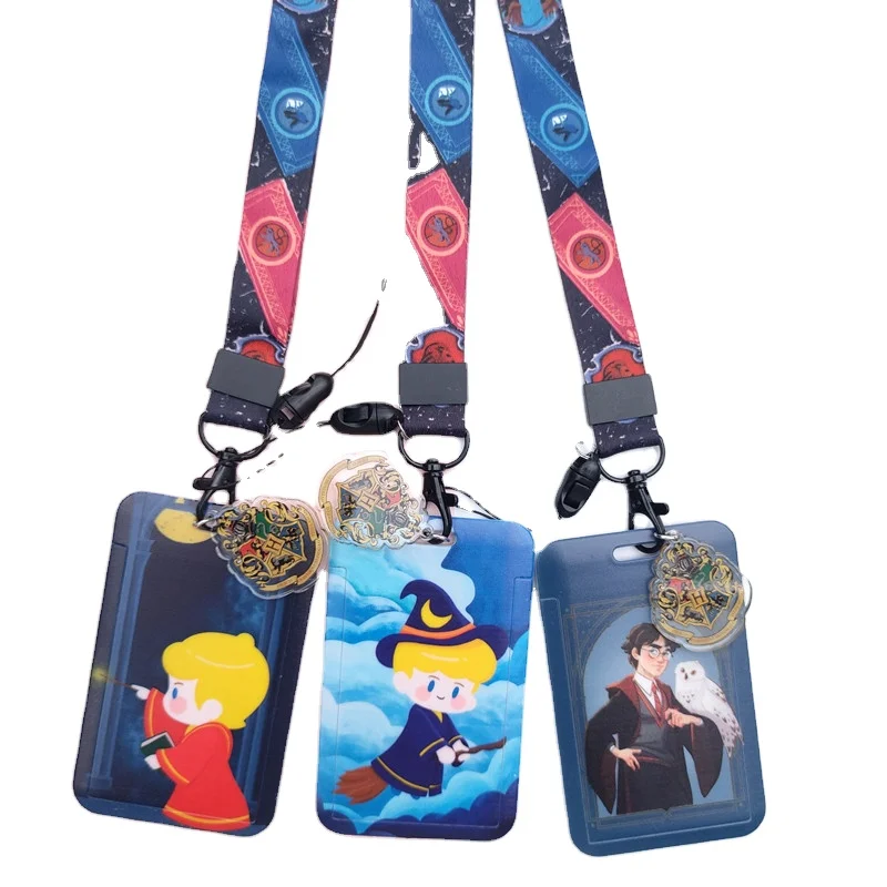 

Cartoon Card Holder Identity Badge with Lanyard Neck Strap Card Bus ID Holders With Key Chain, As shown in the pictures