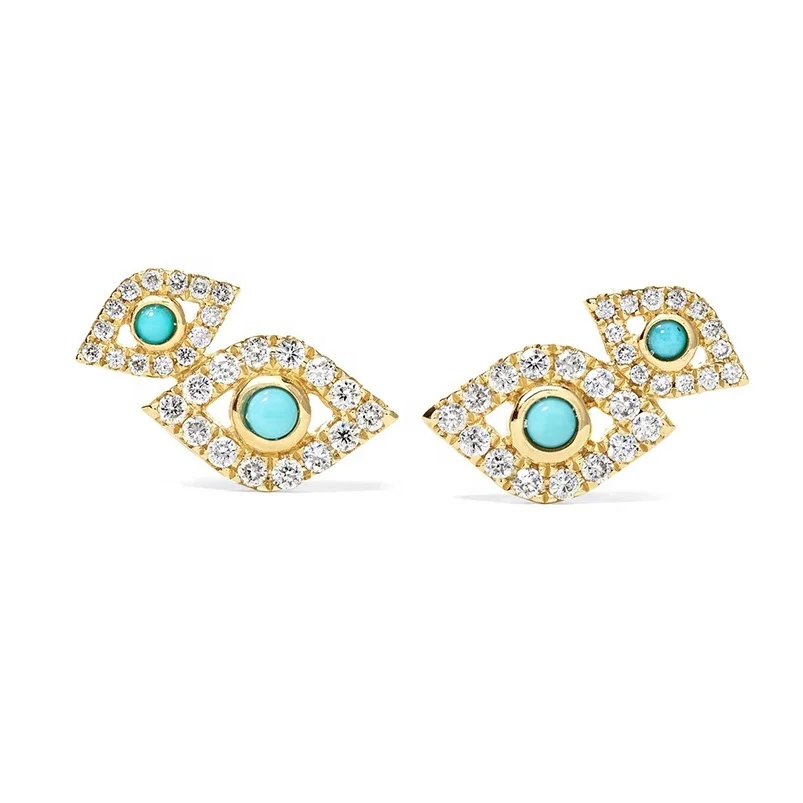 

Gemnel 925 silver accessories turquoise eye earrings jewelry manufacturer