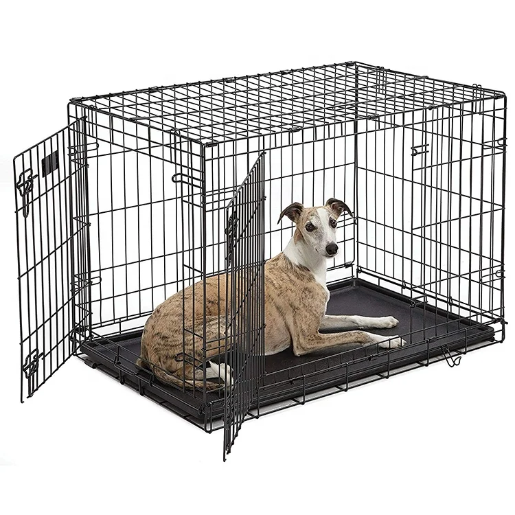 

High Quality Indestructible Eco-friendly Simple Metal Folding Pet Dog Cages Crates, Customized