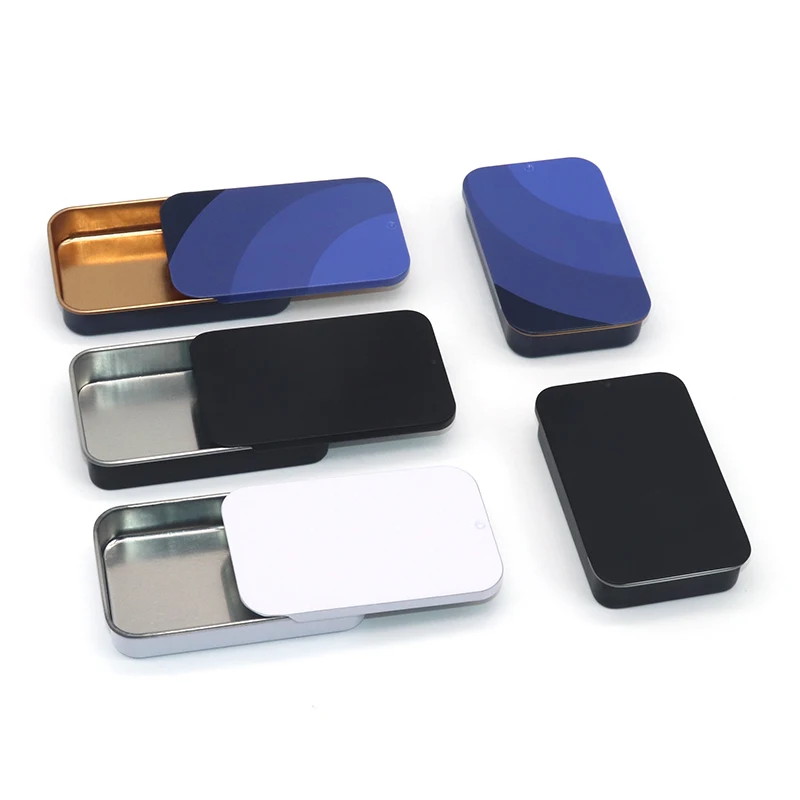 

Mini Rectangle Sliding Tin Can Metal Tin Box for Balm/Mint/Candy/chewing gum tin Packaging