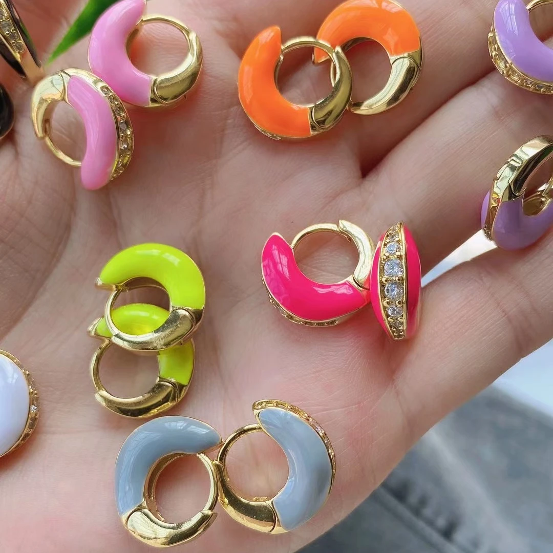 

Fashion 18k gold plated metal earrings for lady