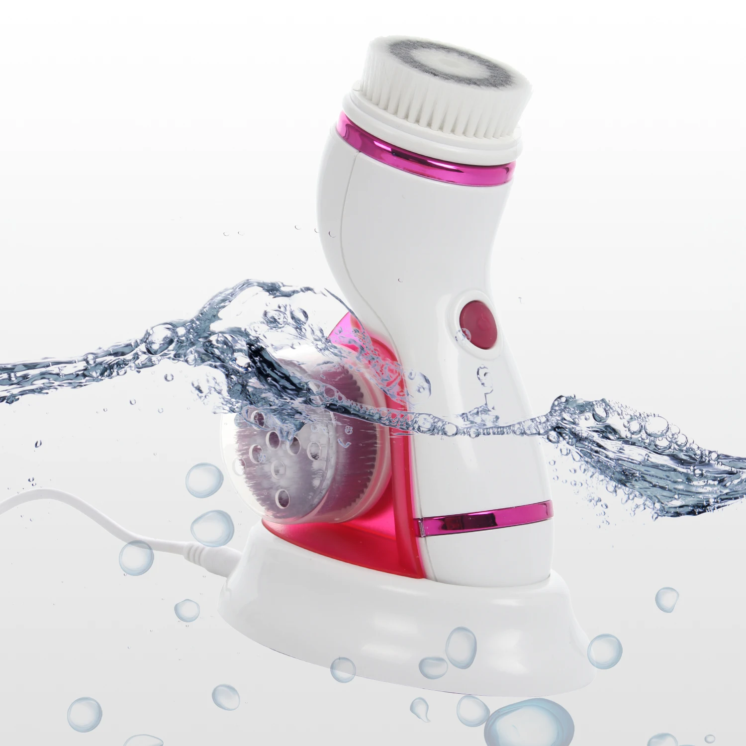 4-1 Rechargeable Facial Cleaning Brush 2019 Amazon Hot Sale Electric Face Scrubber Massage Waterproof Portable Skin Care Tool