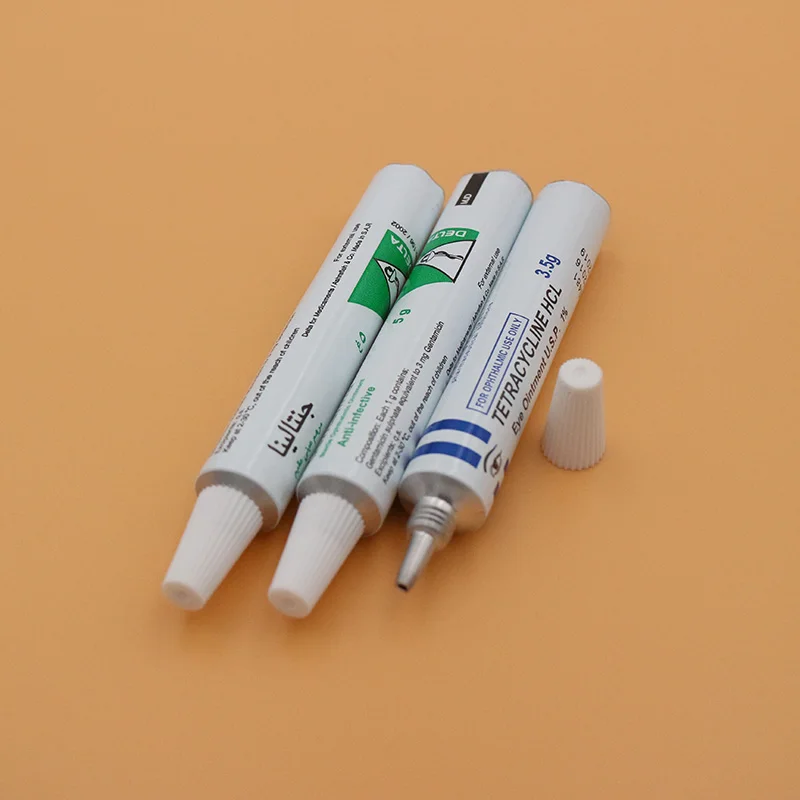 塑料铝制可折叠软膏管,带针鼻眼软膏包装管