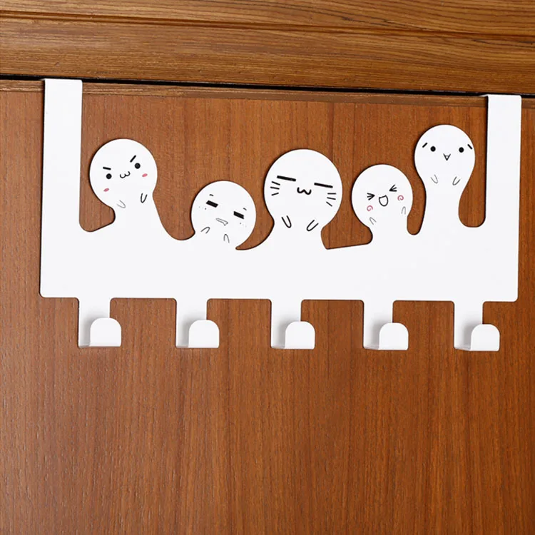 

5-Hooks Stainless Steel Organizer Door Hanger Towel Rack door towel holder