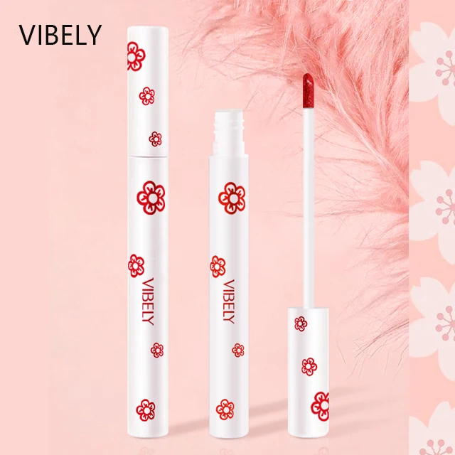 

New Arrival Wholesale Long Lasting Colorful Smooth Waterproof Red Flower Velvet Matte Liquid Lip Gloss