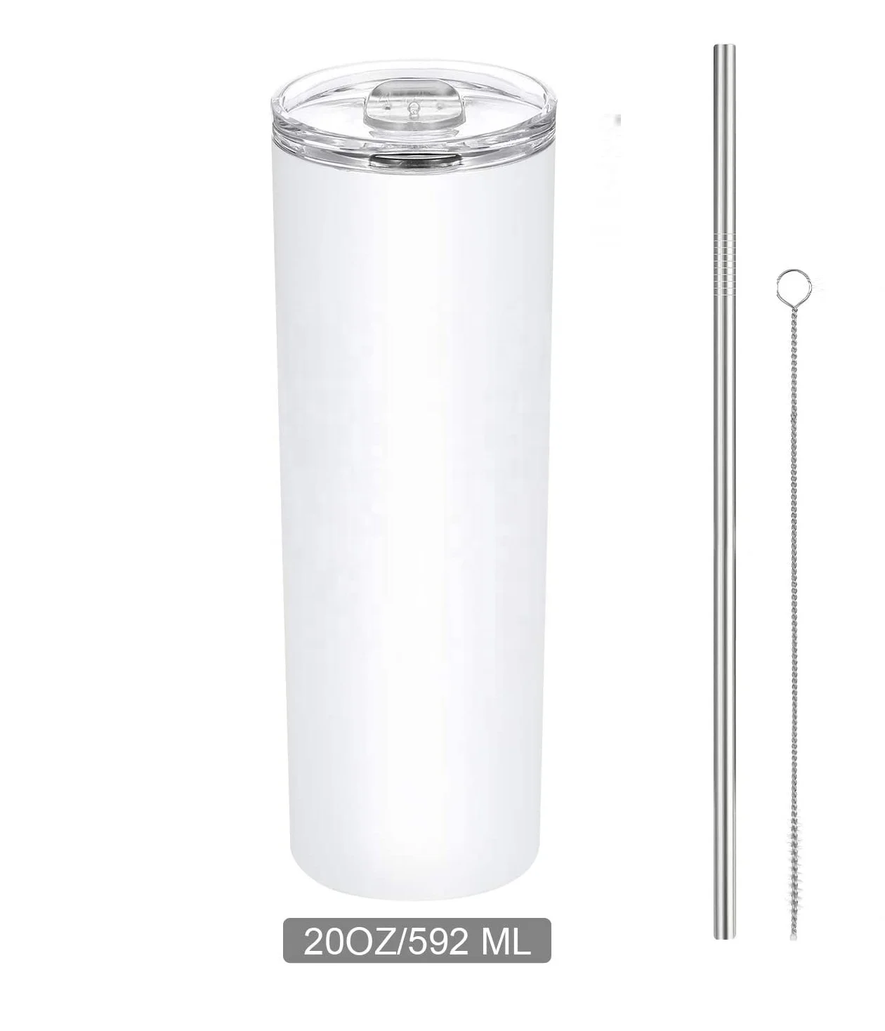 

sublimation blanks mug stainless steel double wall sublimation skinny straight tumbler with lid and straw, Customized colors acceptable