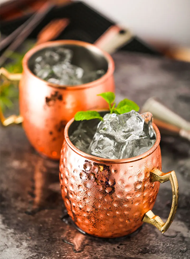 Cup Stainless Steel Coffee Copper Pure 16oz Mull Hammered Moscow Mule