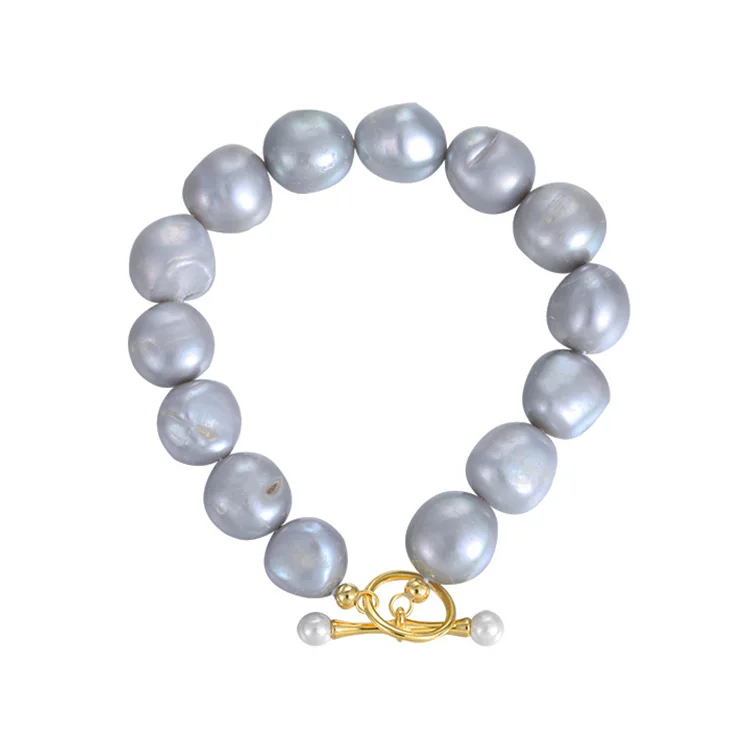 

Women jewellery 2021 mother freshwater pearls with hamsa bracelet rhinestone pearl