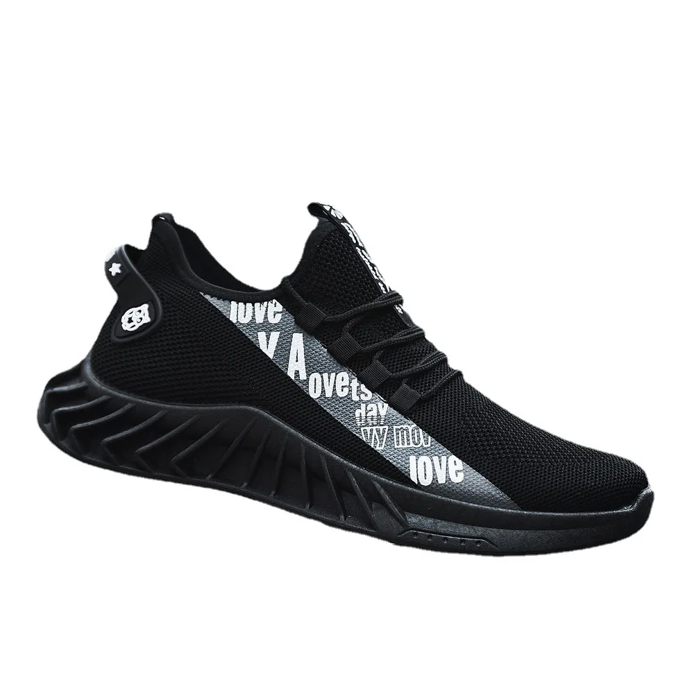 

wholesale cheap stock mesh breathable non slip red black walking style running sports for men shoes, Custom ( black&red)