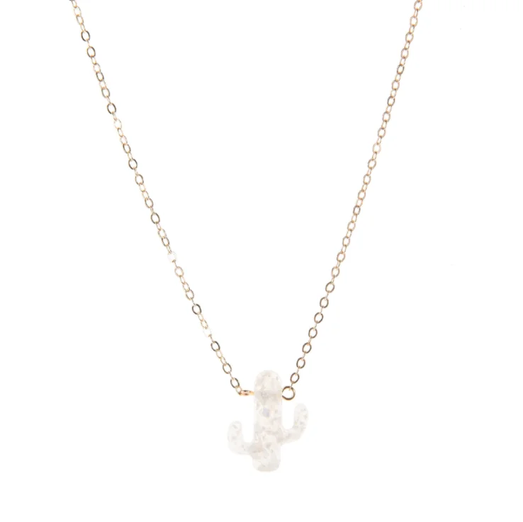 

New Resin Plant Cactus Pendant Necklace Multicolor Resin Cactus Necklace Women Collar Jewelry, Picture