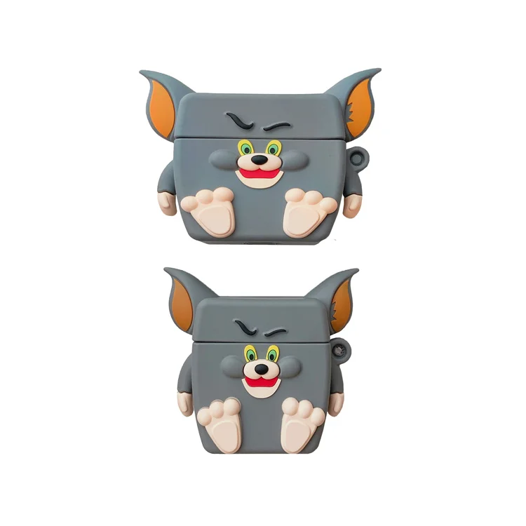 

Luxury Cute Kids Girls Boy 3D Soft Silicone Custom Cartoon Cat Mouse Silicon Case for Airpods 1 2 Pro