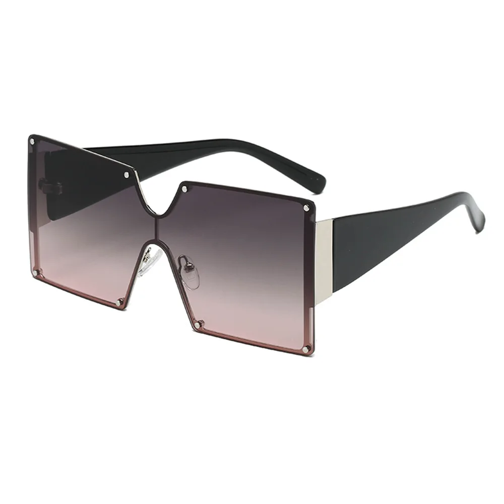 

2021 new women's metal-framed conjoined sunglasses square frame gradual change personality hot selling sunglasses