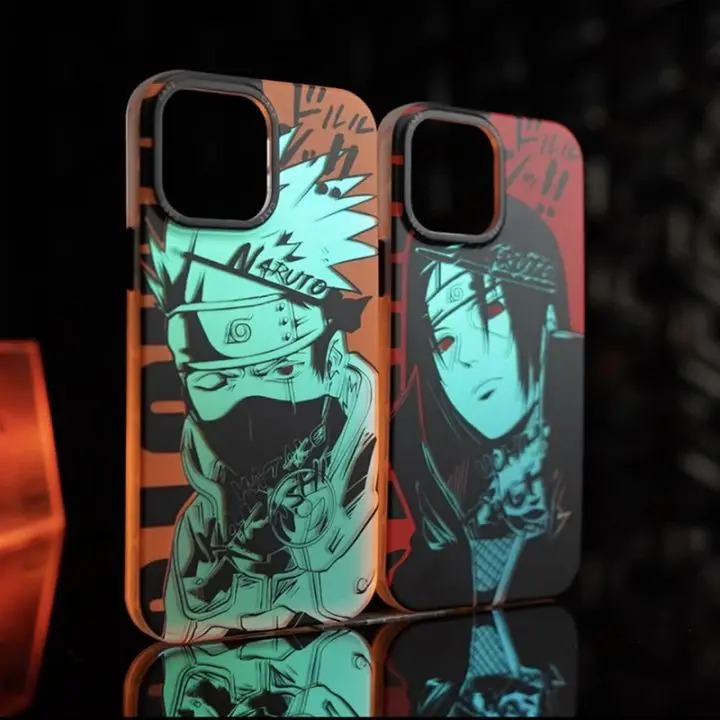 

Street Fashion IMD Laser Anime Demon Slayer Narutos Phone Case For iPhone 14 13 12 Pro max 11 Cartoon Phone Case Back Cover