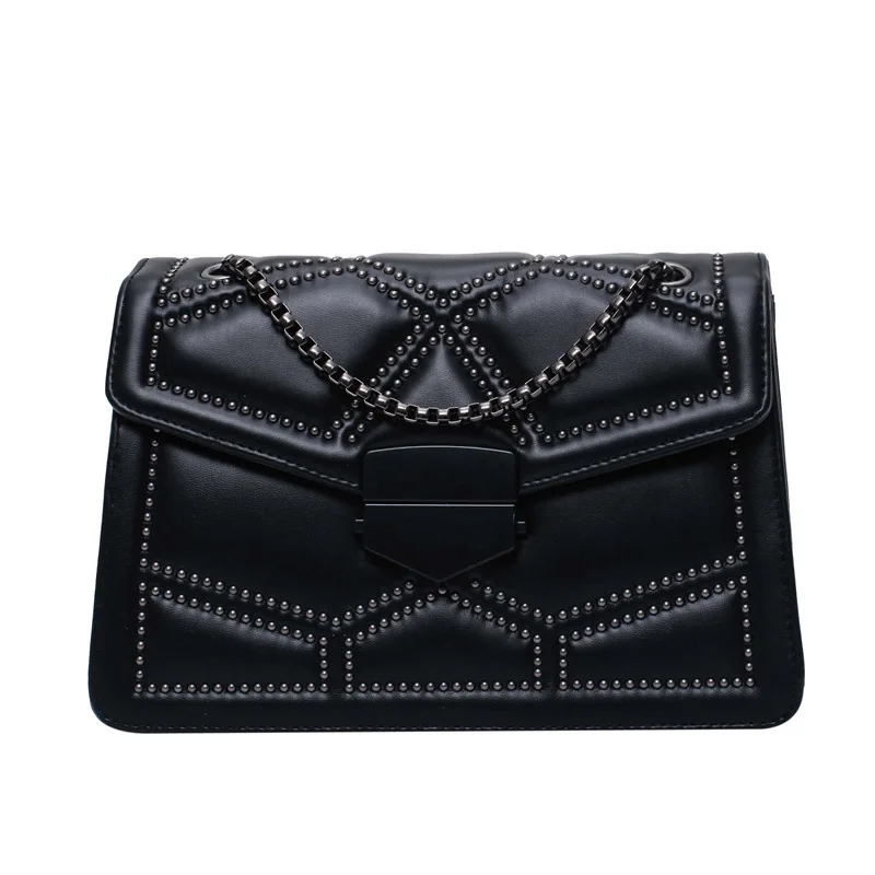 

Fashion Chain Pu Leather Messenger Bag New Trendy Ins Crossbody Bag Women Shoulder Small Square Bags