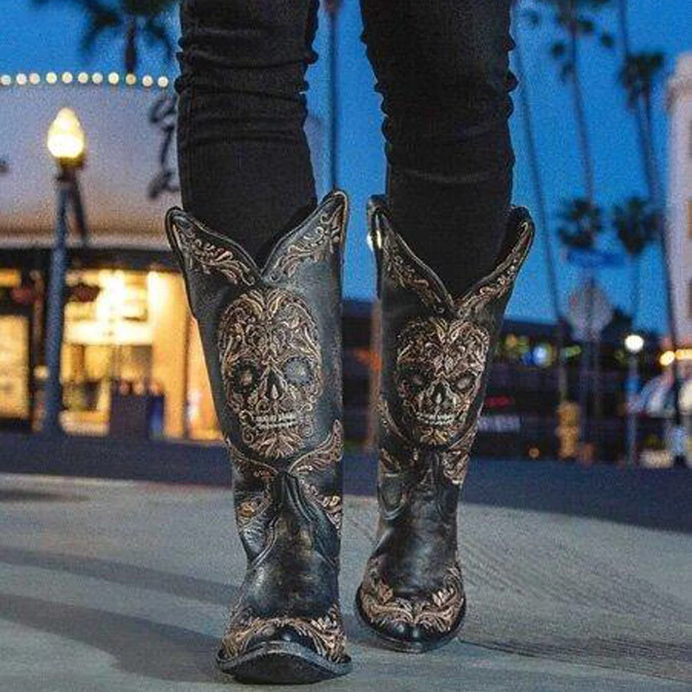

Women's Skull High-top Boots
