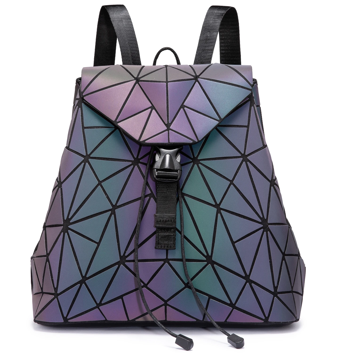 

Lovevook 2022 New ladies Luminous luxury Geometric reflective Backpack travel school back pack designer women backpacks