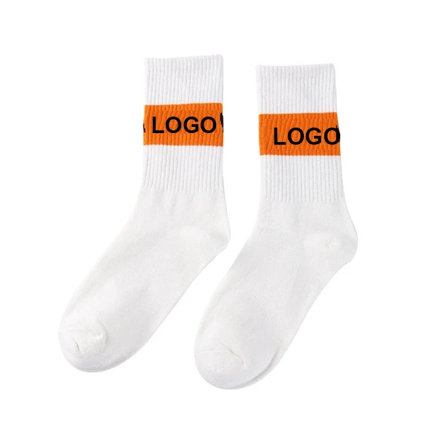 

No MOQ custom design own logo men crew socks no minimum order sport casual sock private cotton black man socks, White/black/blue/red