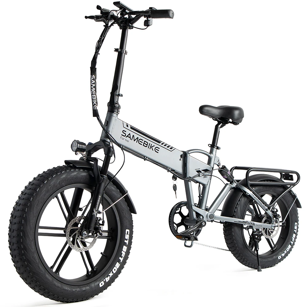

XWXL09 Your First Electric Fat Tire Bike 500W Folding Electric Bicycle Mountain Bike 20 inch Ebike with Rack 2 Seats